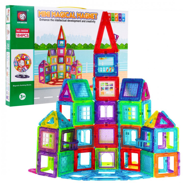 Mega sada magnetických blokov – 184 prvkov